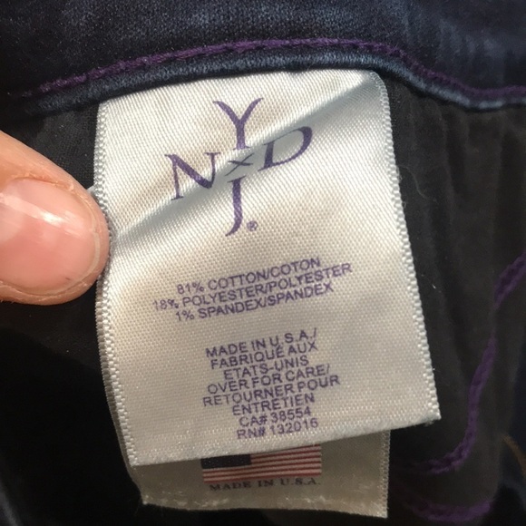 NYDJ DarkWash Leggings w/ faux pockets & zipper Fly size 14 - Picture 10 of 11